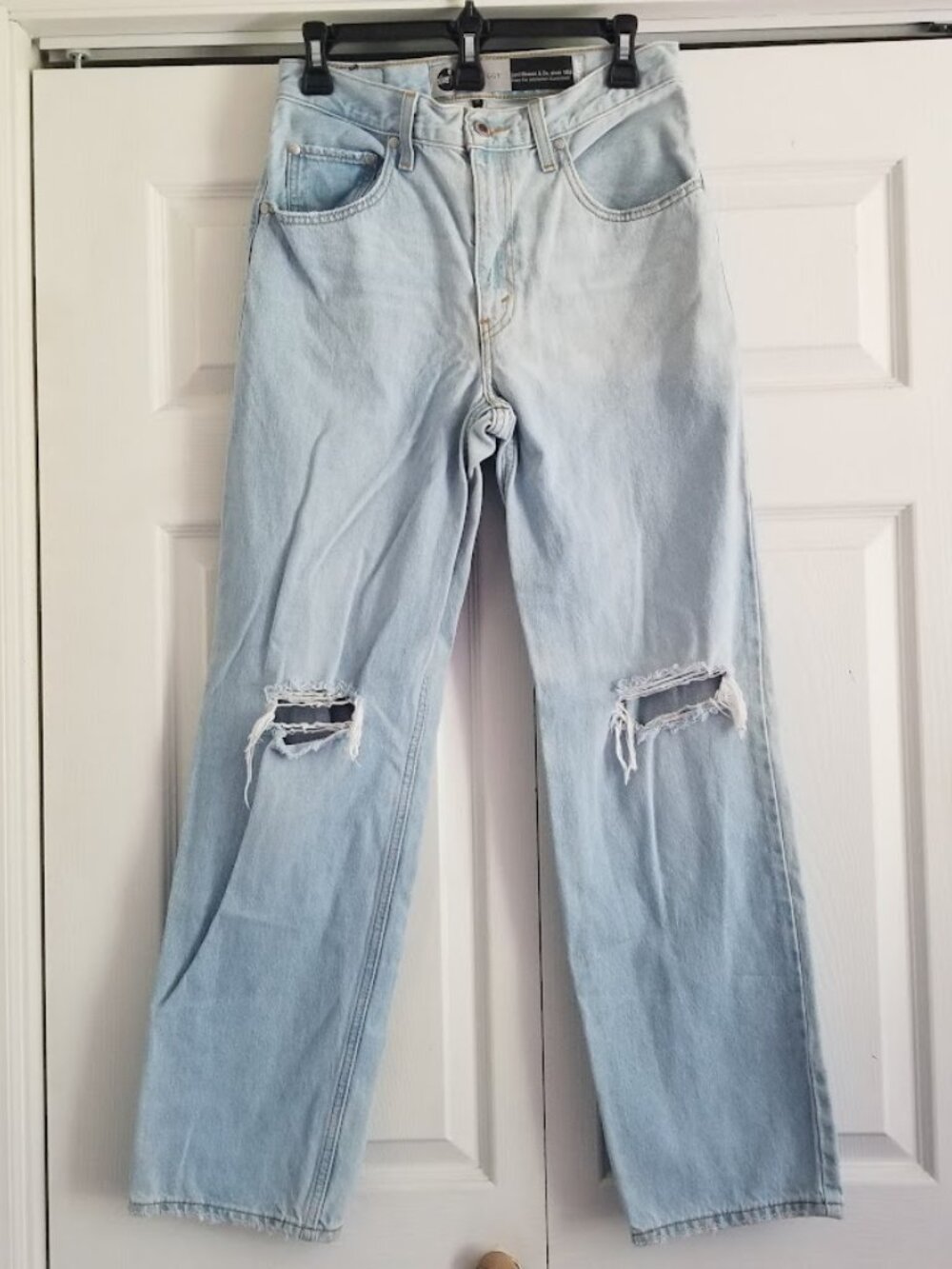 Levi's Women's Jeans 27x31 Blue 94 Baggy Silver Tab Distressed Light Wash Y2K